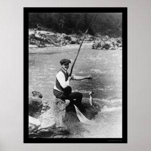 Póster Pesca no Rio Potomac 1919
