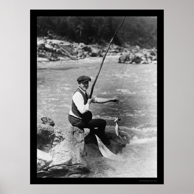 Póster Pesca no Rio Potomac 1919 (Frente)