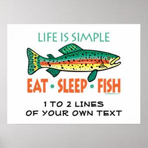Póster Pesca Personalizada Engraçada