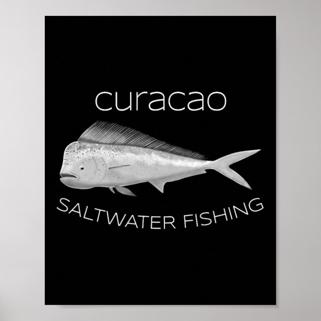 Poster Pesca Profunda no Mar com Água Salgada Curaçao Mah (Frente)