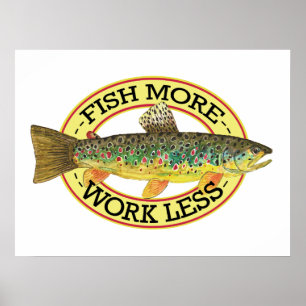 Póster Pescadas Marrom Humorosas