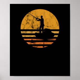 Poster Pescador afligido de Fisher da pesca com mosca do