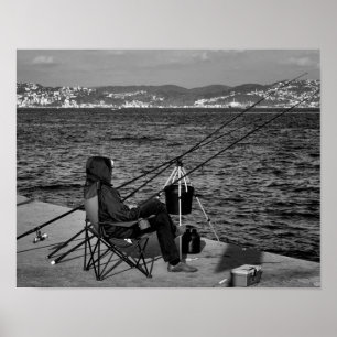 Poster Pescador de Bosphorus em Istambul