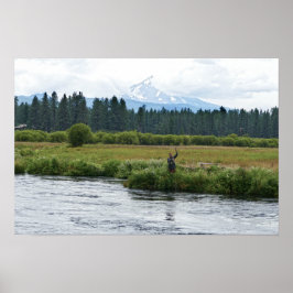 Poster Pescador de mosca no rio Metolius, Oregon