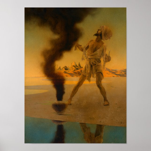 Poster Pescador e o gênio, das noites árabes (Frente)