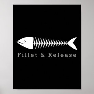 Poster Pescador Engraçado Humor Tee Filet E Liberta