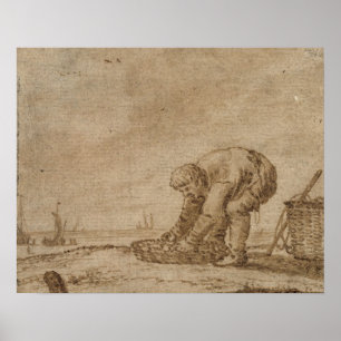 Póster Pescador na costa de mar, 1623