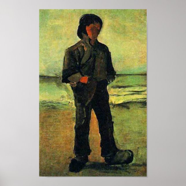 Póster Pescador na praia, Vincent van Gogh (Frente)