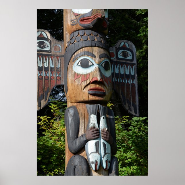 Póster Pescador no Totem Pole, Alasca (Frente)