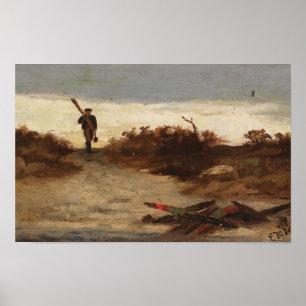 Poster Pescador por Água (1886) Edward Mitchell