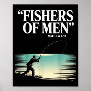 Poster Pescadores Cristãos de Homens Mateus 4 19 Verso