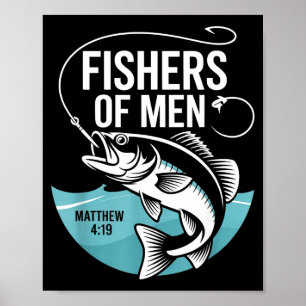 Poster Pescadores Cristãos de Homens Mateus 4 19 Verso