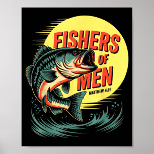 Poster Pescadores Cristãos de Homens Mateus 4 19 Verso