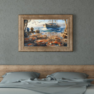 Poster Pescadores de Colheita de Crepúsculos 24x18