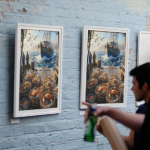 Poster Pescadores De Colheita De Crepúsculos Colecionando