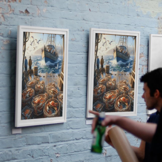 Poster Pescadores De Colheita De Crepúsculos Colecionando (Criador carregado)