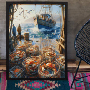 Poster Pescadores De Colheita De Crepúsculos Que Colecion