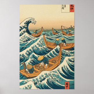 Poster pescadores japoneses
