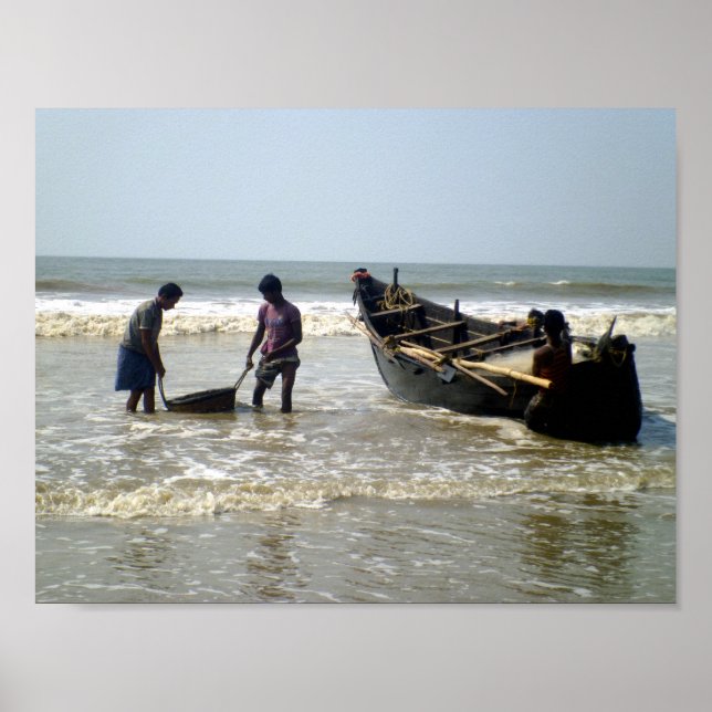 Póster Pescadores no mar (Frente)