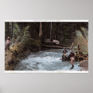 Póster Pescadores que pescam na angra da comunidade