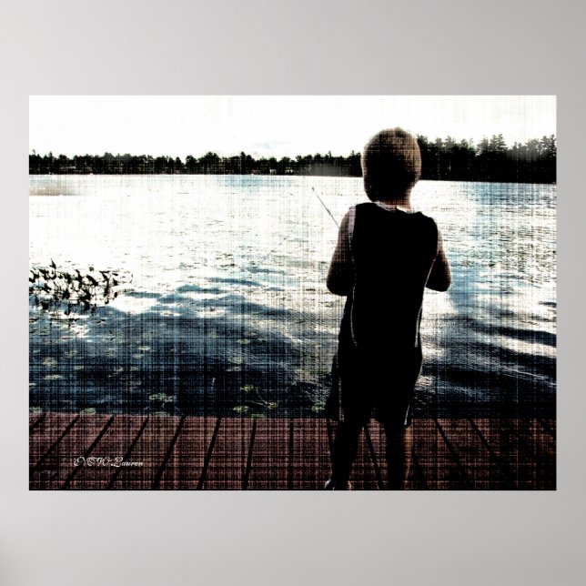 Póster Pescando ao Pôr do Sol (Frente)