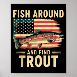 Poster Pescando Em Volta E Encontrar Truta Engraçado Pesc