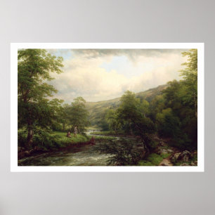 Poster Pescando no Dee, 1861 (óleo em canvas)