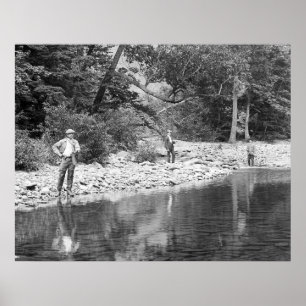Póster Pescando o Catskills: 1890