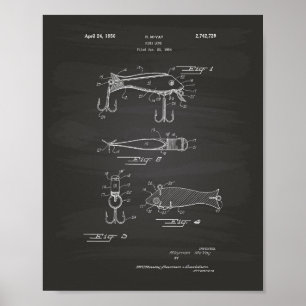 Póster Pescando o quadro da arte da patente da atração