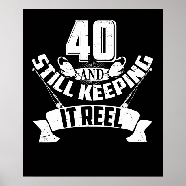 Poster Pescaria, aniversário de 40 anos, Pescador, 40 Ano (Frente)