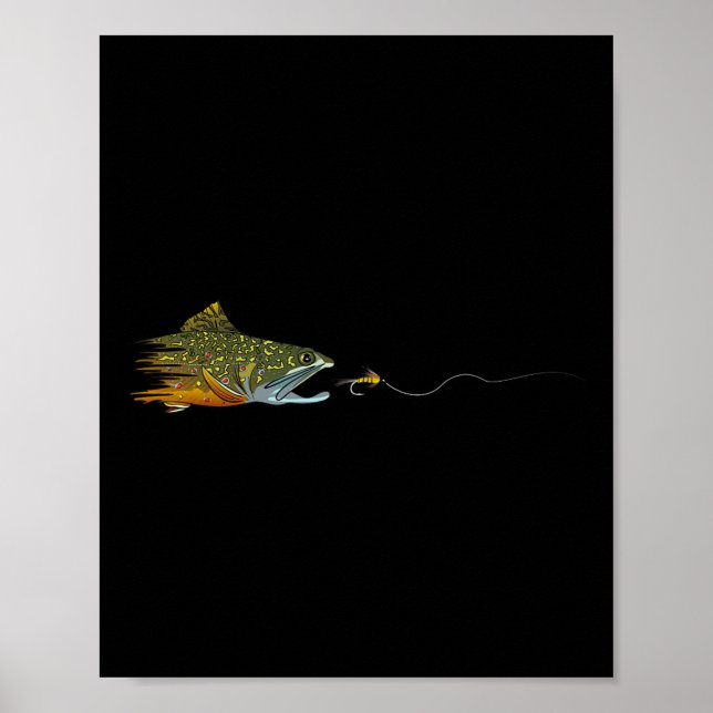 Poster Pescaria com Mosca Truta de Regato Amarrando Mosca (Frente)