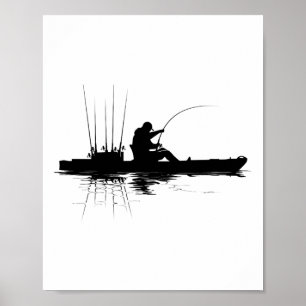Poster Pescaria de Caiaque Gráfico Pescador Pescando Caia