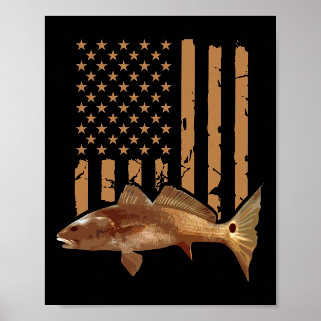 Poster Pescaria de Robalo Vermelho Cauda de Tambor EUA Ba (Frente)