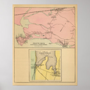 Póster Pescoço das rochas Scarborough, praias do Higgins