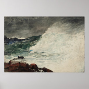 Poster Pescoço de Porte de Homer, onda quebrada