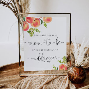 Poster Pêssego ajuda a movimentada Mãe Endereço e envelop