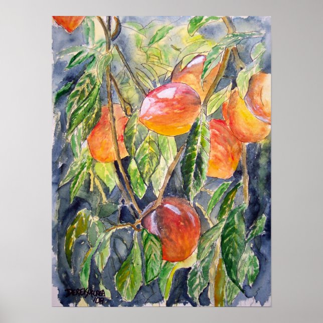 Póster pêssego, arte viva (Frente)