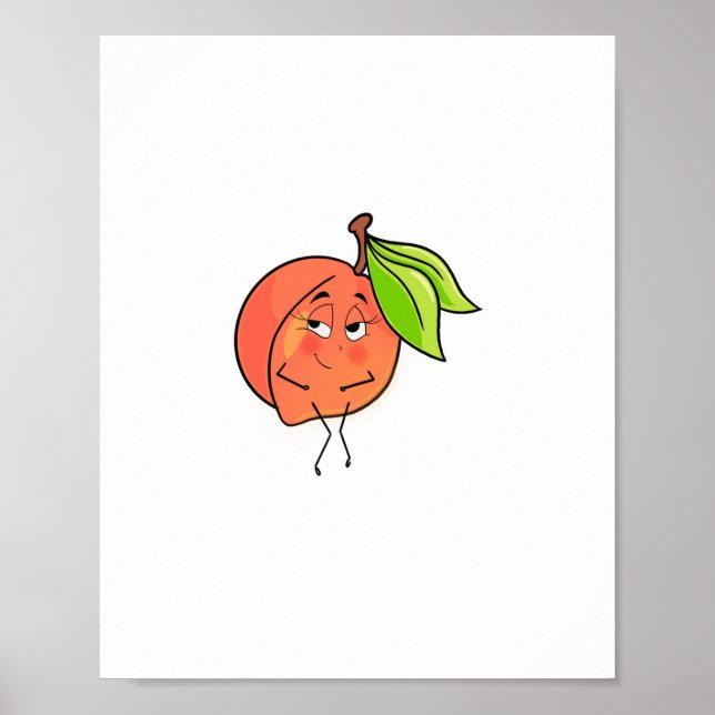 Poster Pêssego, bochechas doces, tema de frutas (Frente)
