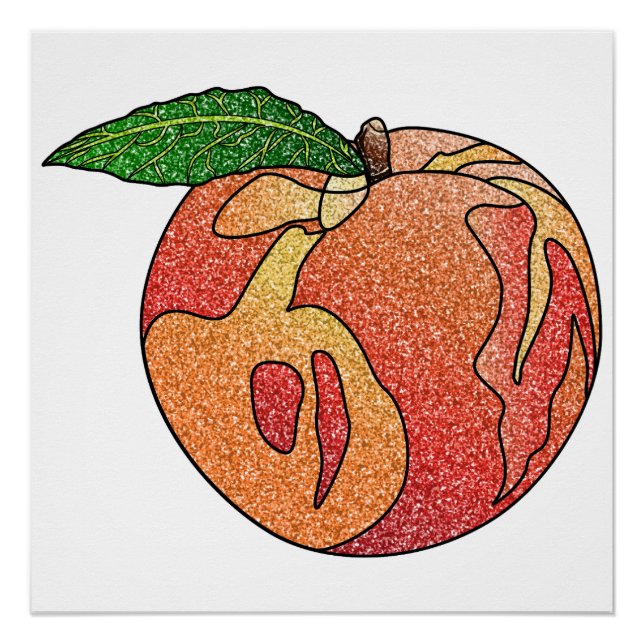 Póster Pêssego com brilho (Frente)