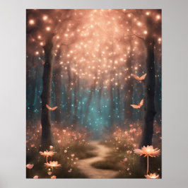 POSTER PÊSSEGO DE MADEIRA ENCANTADA LUZES POUCAS