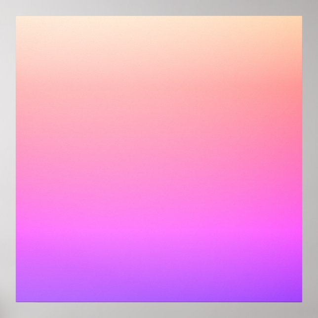 Poster Pêssego Esmaecido Cor-de-Rosa e Púrpura (Frente)