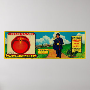 Póster Pêssego LabelMansfield da guarda Home, OH
