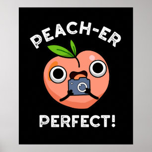 Poster Pêssego Perfeito Engraçado Pêssego Escuro BG