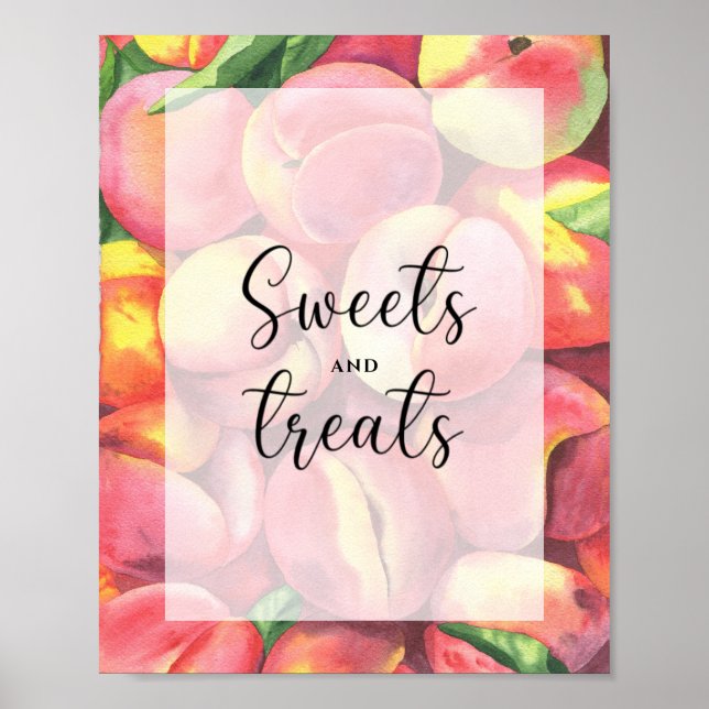 Poster Pêssegos - doces e presentes chá de bebê (Frente)