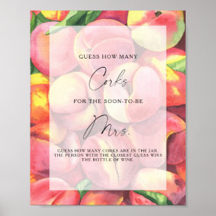 Poster Pêssegos frutas - Adivinhem Quantas Corks
