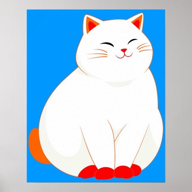 Poster Pêssegos, o Gato Sorridente (Frente)