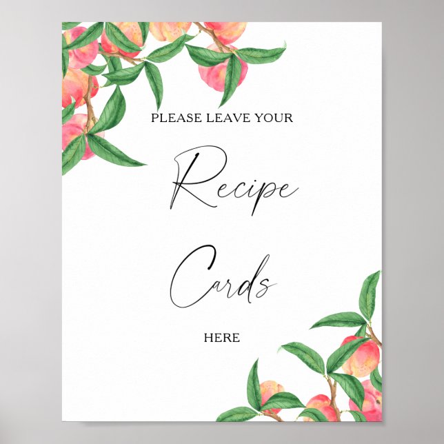 Poster Pêssegos - Seu cartão de receita aqui (Frente)