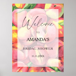 Poster Pêssegos - sinal de boas-vindas ao chá de panela