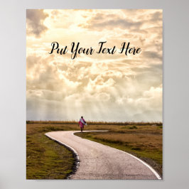 Poster Pessoa caminhando pelo caminho até o horizonte