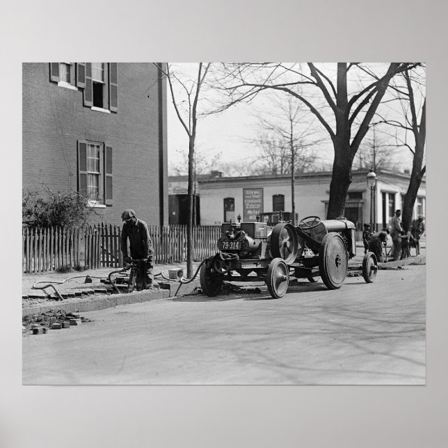 Póster Pessoal de Construção, 1925. Vintage Photo (Frente)